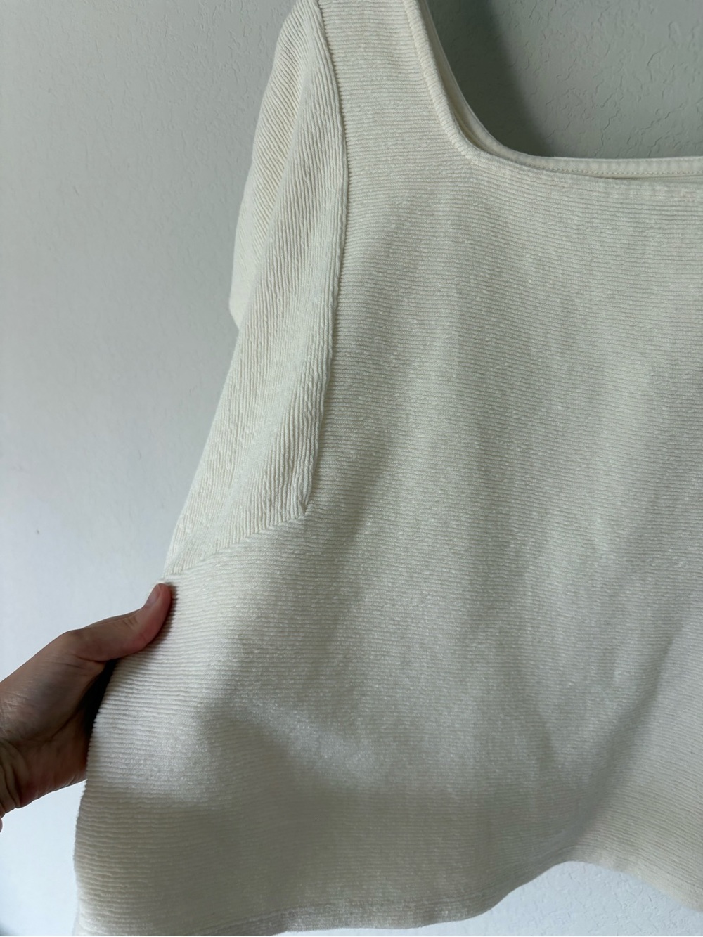 Madewell Cream Square-Neck Short Sleeve Women's Top XL - Picture 2 of 5